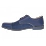 Pantofi barbati casual din piele naturala combinata, culoare albastru - 858A2